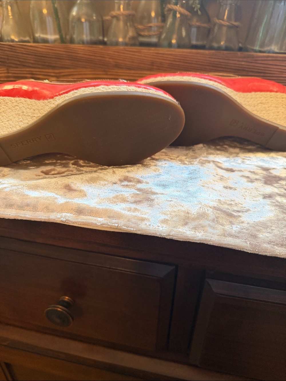 Sperry orange and Tan Bow-Trim Wedge Loafers - Picture 4 of 4